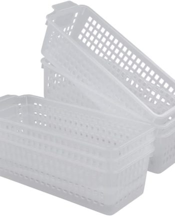 EudokkyNA Set of 6 Clear Slim Storage Baskets