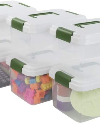 Rinboat 6-Pack Plastic Latching Storage Bin