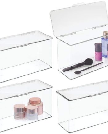 mDesign Stackable Box Bathroom Vanity Countertop Storage