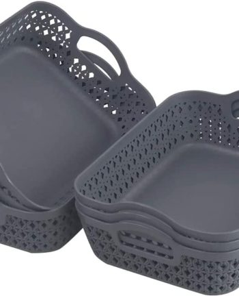 Leendines Plastic Storage Basket Trays Set of 6