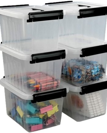 AnnkkyUS 6-Pack 3 L Small Plastic Storage Box with Lid