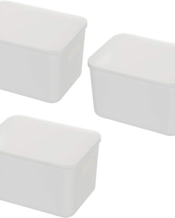 YBM HOME Stackable Plastic Storage Bin with Lid