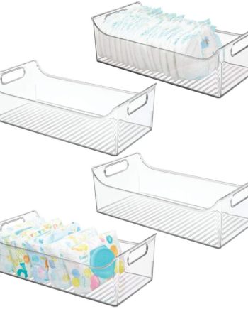 mDesign Wide Storage Organizer Container Bin with Handles