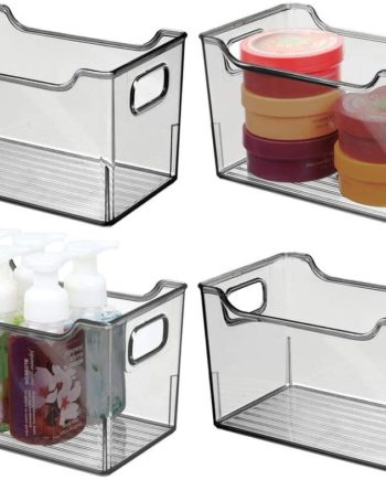 mDesign Plastic Bathroom Vanity Storage Bin with Handles