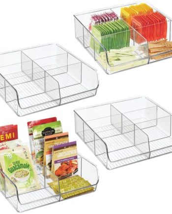 mDesign Plastic Wide Food Storage Organizer Bin Caddy for Kitchen