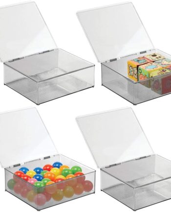mDesign Plastic Stacking Organizer Toy Box