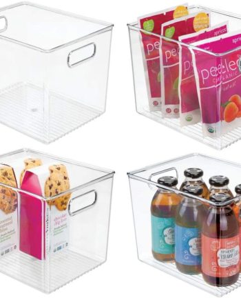 mDesign Plastic Food Storage Container Bin with Handles