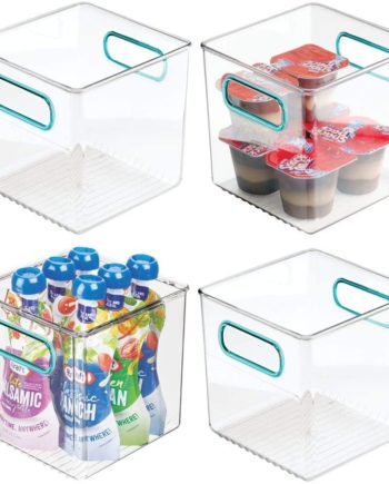 mDesign Plastic Kitchen Pantry Cabinet, Refrigerator or Freezer Food Storage Bins
