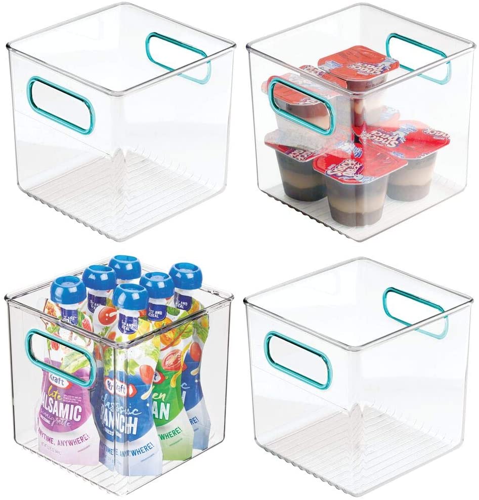 mDesign Plastic Kitchen Pantry Cabinet, Refrigerator or Freezer Food Storage Bins