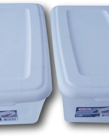 Sterilite 6 Quart Storage Bin Shoe Box - Clear and White - Pack of 2