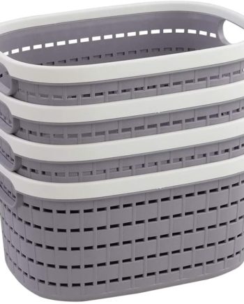 Minekkyes Plastic Storage Basket, Small Desktop Organizer Bin, Set Of 4