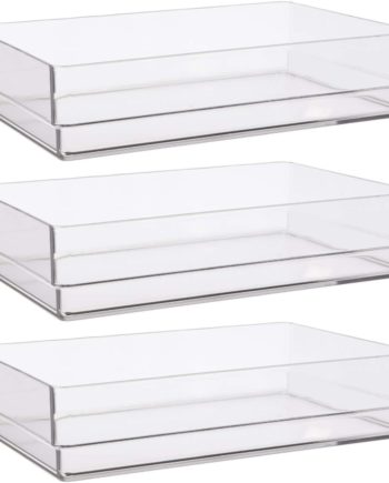 Clear Plastic Drawer Organizers 9" x 6" x 2"