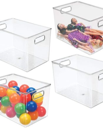 mDesign Deep Plastic Home Storage Organizer Bin