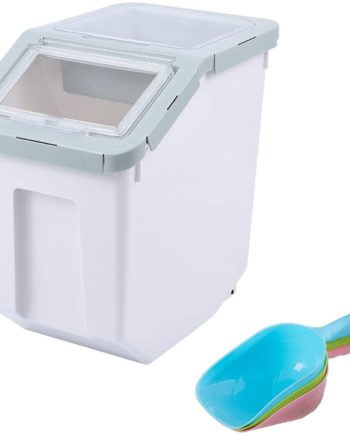 PENCK Rice Container Storage Pet Dog Cat Food Bin Airtight Plastic Food Dispenser Holder Cereal Grain Organizer Box