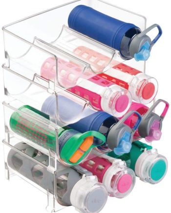 mDesign Modern Plastic Stackable Vertical Standing Water Bottle Holder Stand