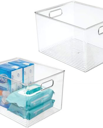 mDesign Plastic Storage Organizer Bin Tote