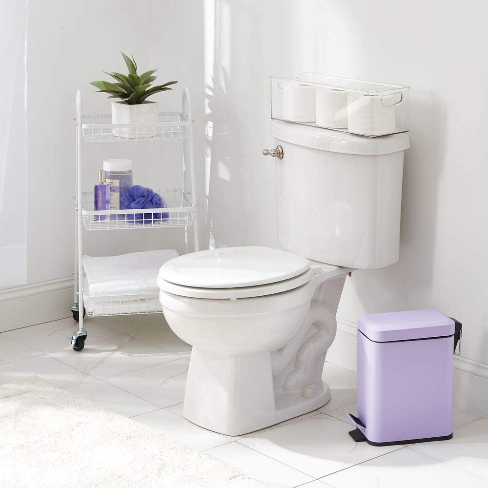 mDesign Bathroom Vanity Plastic Organizer Storage Bin Tote with Handles for Health and Beauty Products - Image 3