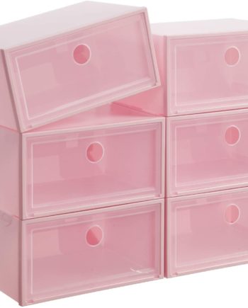 6 Pack Large Shoe Storage Box, Shoe Boxes Clear Plastic Storage