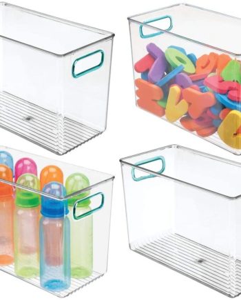 mDesign Deep Storage Organizer Container Bin with Handles