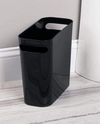 mDesign Slim Plastic Rectangular Small Trash Can Wastebasket