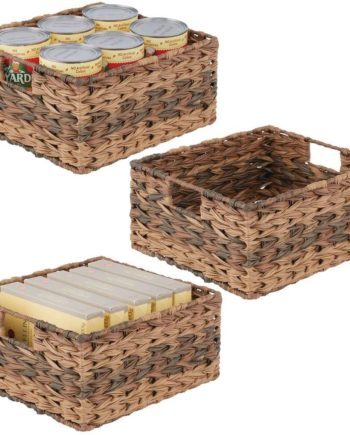 mDesign Woven Ombre Farmhouse Kitchen Pantry Food Storage Organizer