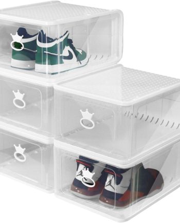 GIOM Stackable Shoe Boxes Clear Plastic Stackable