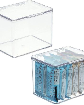 mDesign Plastic Stackable Kitchen Pantry Cabinet or Refrigerator Food Storage Container Bin