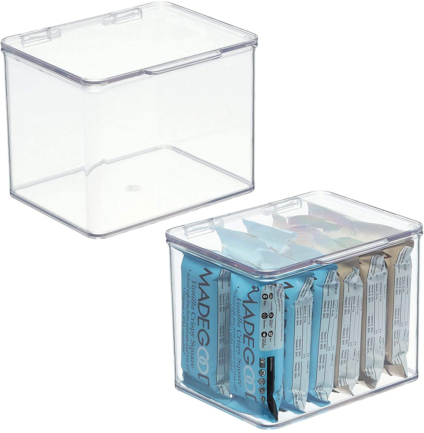 mDesign Plastic Stackable Kitchen Pantry Cabinet or Refrigerator Food Storage Container Bin