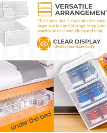 EASAGA 3 Pack Shoe Storage Boxes
