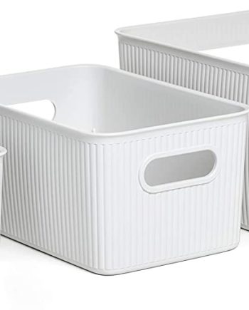 Superio Desk Drawer Organizer Basket, Set of 4 Plastic Storage Bins