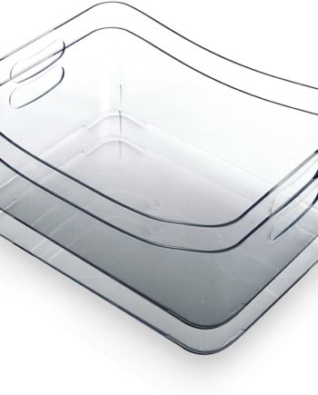 BINO Clear Plastic Storage Bin with Handles (2PK- Large) - Plastic Storage Bins