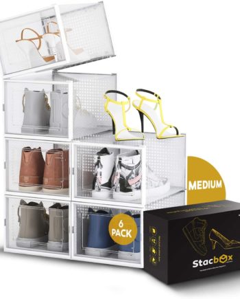 STACBOX Shoe Organizer-Stackable Easy to Assemble for Closet