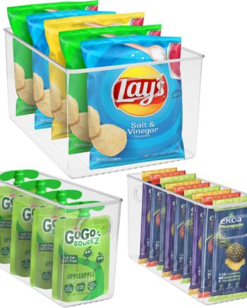 Sorbus Plastic Storage Bins Clear Pantry Box
