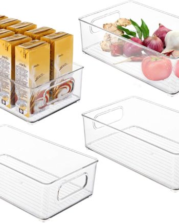 Kingrol 4 Pack Plastic Storage Bins