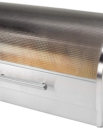 Oggi Stainless Steel Roll Top Bread Box with Tempered Glass Lid
