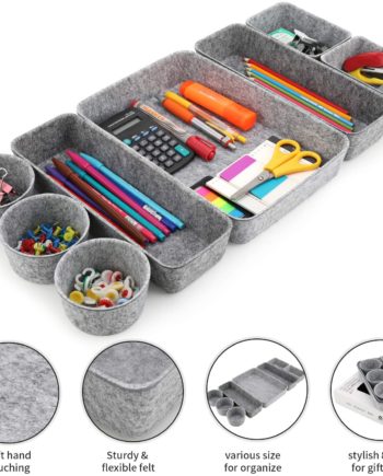 Welaxy Office Drawer organizers trays storage bins drawers dividers