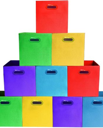 10-Pack, Assorted Colors) Bright Colors Storage Bins